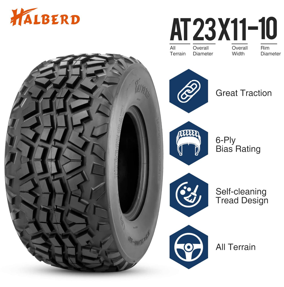 HALBERD 23x1110 ATV Tires, All Terrain Adaptation ATV UTV Non