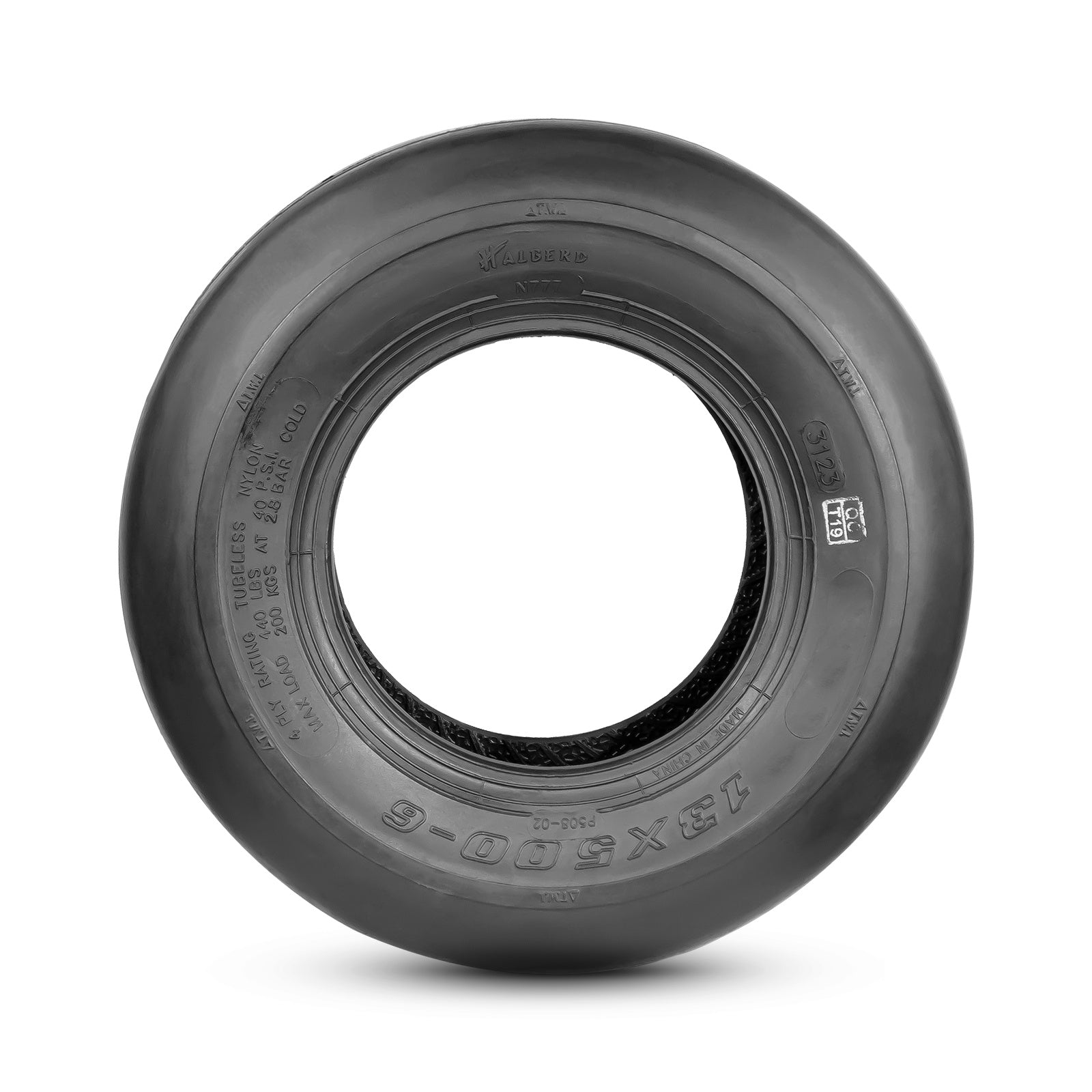 HALBERD P508 13x5.00-6 Lawn Mower Tires 4PR Straight Rib Tread Turf Friendly Lawn Tires, 13x5x6 Lawn Garden Utility Cart Tires, Tubeless, Set of 2