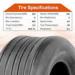 Load image into Gallery viewer, HALBERD P508 13x6.50-6 Lawn Mower Tires 4PR Straight Rib Tread Turf Friendly Lawn Tires, 13x5x6 Lawn Garden Utility Cart Tires, Tubeless, Set of 2（副本）
