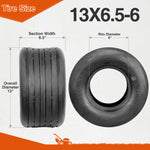 Load image into Gallery viewer, HALBERD P508 13x6.50-6 Lawn Mower Tires 4PR Straight Rib Tread Turf Friendly Lawn Tires, 13x5x6 Lawn Garden Utility Cart Tires, Tubeless, Set of 2（副本）
