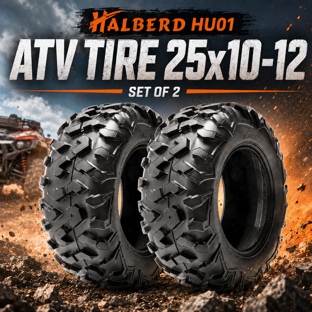 HALBERD HU01 25x10-12 ATV Tires Set of 2