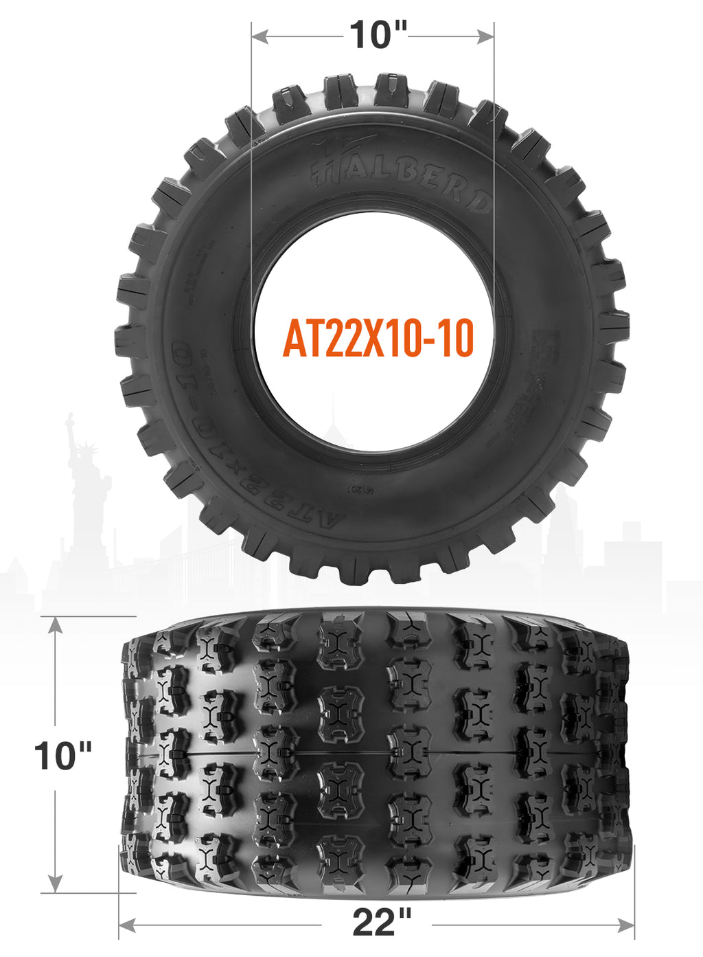 Halberd HS02 22x10-10 ATV Tires Set 2
