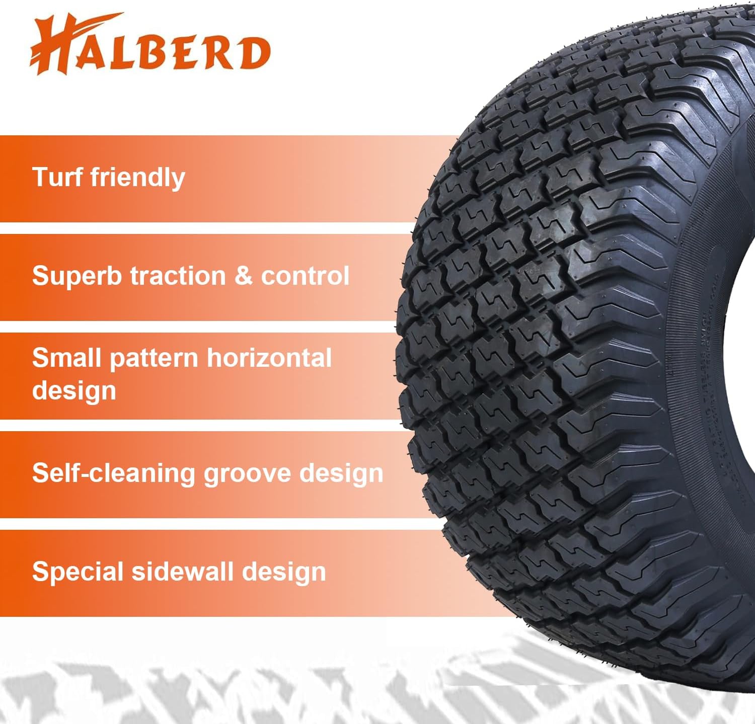 HALBERD P5092 20x10.00-8 Lawn Mower Tires 4PR Turf Friendly Garden Tractor Tires Enhanced Traction & Durability for Optimal Performance, Tubeless, Set of 2