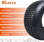 Load image into Gallery viewer, HALBERD P5094 Set of 2 16x6.50-8 Lawn Mower Tires 4PR Turf Friendly Garden Tractor Tires Self-Cleaning Excellent Traction for Optimal Performance, Tubeless
