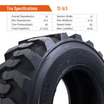 Load image into Gallery viewer, HALBERD Set of 2 12-16.5 Skid Steer Tires 12-16.5 Heavy Duty Industrial Skid Steer Tires ,High Traction Performance for Skid Steer Loader, 12 PR Tubeless
