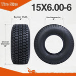 Load image into Gallery viewer, HALBERD P5092 15x6.00-6 Lawn Mower Tires 4PR Turf Friendly Garden Tractor Tires Enhanced Traction &amp; Durability for Optimal Performance, Tubeless, Set of 2
