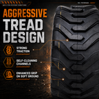 HALBERD 18x8.50-10 Skid Steer Tractor Tire, Tubeless, 2-Pack