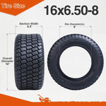 Load image into Gallery viewer, HALBERD P5092 16x6.50-8 Lawn Mower Tires 4PR Turf Friendly Garden Tractor Tires Enhanced Traction &amp; Durability for Optimal Performance, Tubeless, Set of 2
