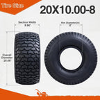 HALBERD P5094 20x10.00-8 Lawn Mower Tires 4PR Turf Friendly Garden Tractor Tires Self-Cleaning Excellent Traction for Optimal Performance, Tubeless, Set of 2