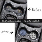 Car Coasters 2 Pack for Cup Holders, 2.56" Ceramic Stone & Non-Scratch Cork Base Drink Coasters