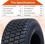 Load image into Gallery viewer, HALBERD P5092 15x6.00-6 Lawn Mower Tires 4PR Turf Friendly Garden Tractor Tires Enhanced Traction &amp; Durability for Optimal Performance, Tubeless, Set of 2
