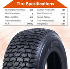 HALBERD P5094 Set of 2 16x6.50-8 Lawn Mower Tires 4PR Turf Friendly Garden Tractor Tires Self-Cleaning Excellent Traction for Optimal Performance, Tubeless