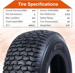 Load image into Gallery viewer, HALBERD P5094 Set of 2 16x6.50-8 Lawn Mower Tires 4PR Turf Friendly Garden Tractor Tires Self-Cleaning Excellent Traction for Optimal Performance, Tubeless
