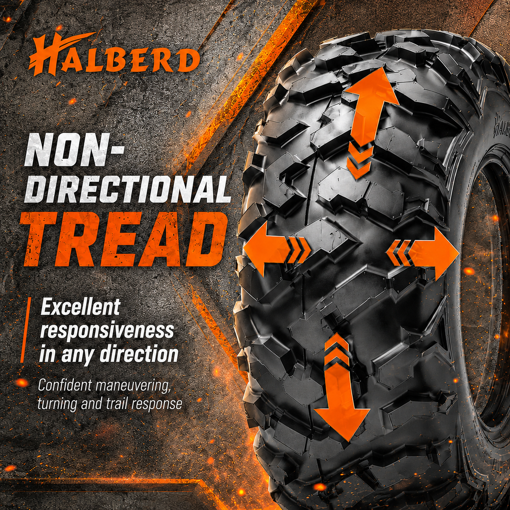 HALBERD HU01 ATV Tires Set of 4, 25x8-12 & 25x11-10