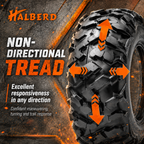 HALBERD HU01 ATV Tires Set of 4, 25x8-12 & 25x11-10