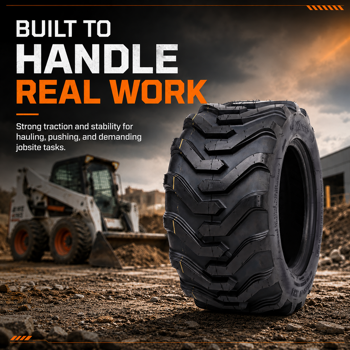 HALBERD 18x8.50-10 Skid Steer Tractor Tire, Tubeless, 2-Pack
