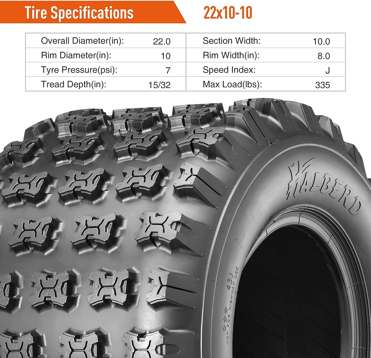 Halberd HS02 22x10-10 ATV Tires Set 2