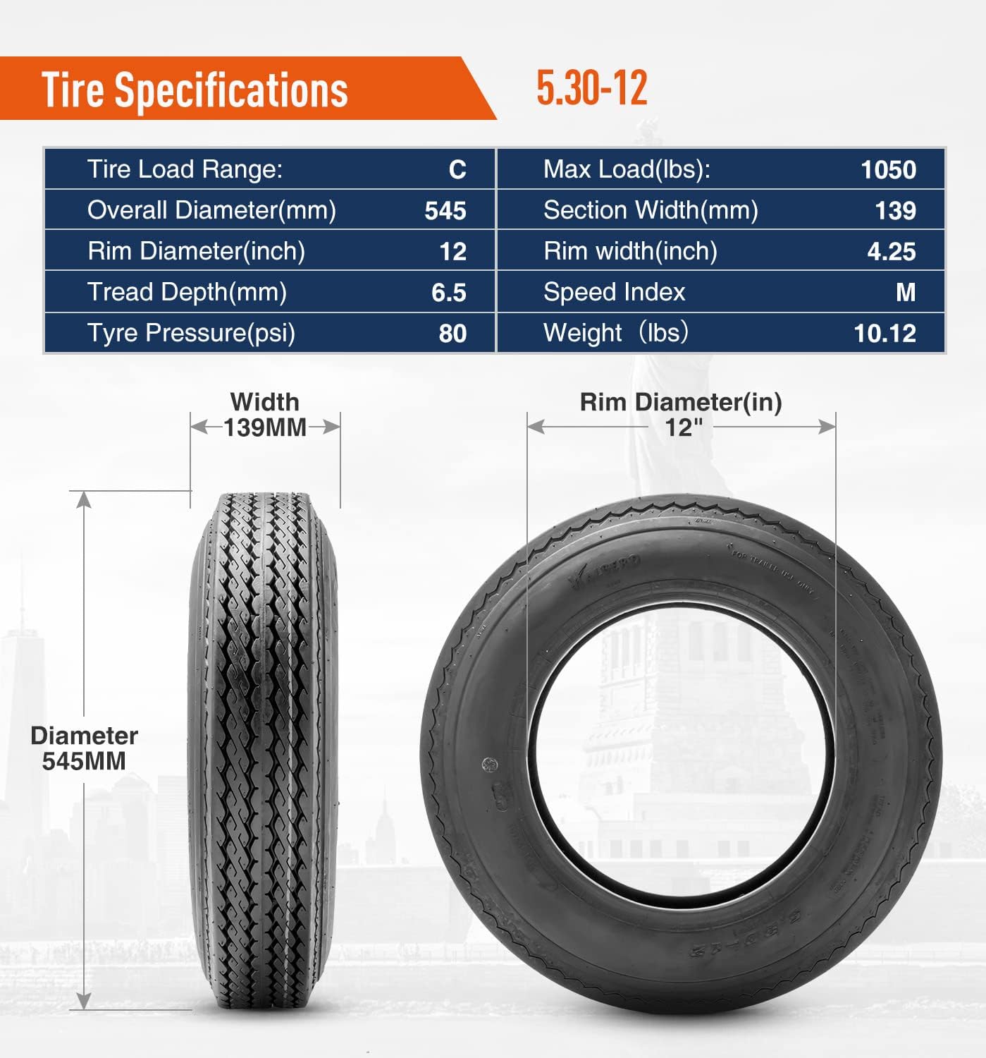 Halberd P811 Trailer Tires Set of 2