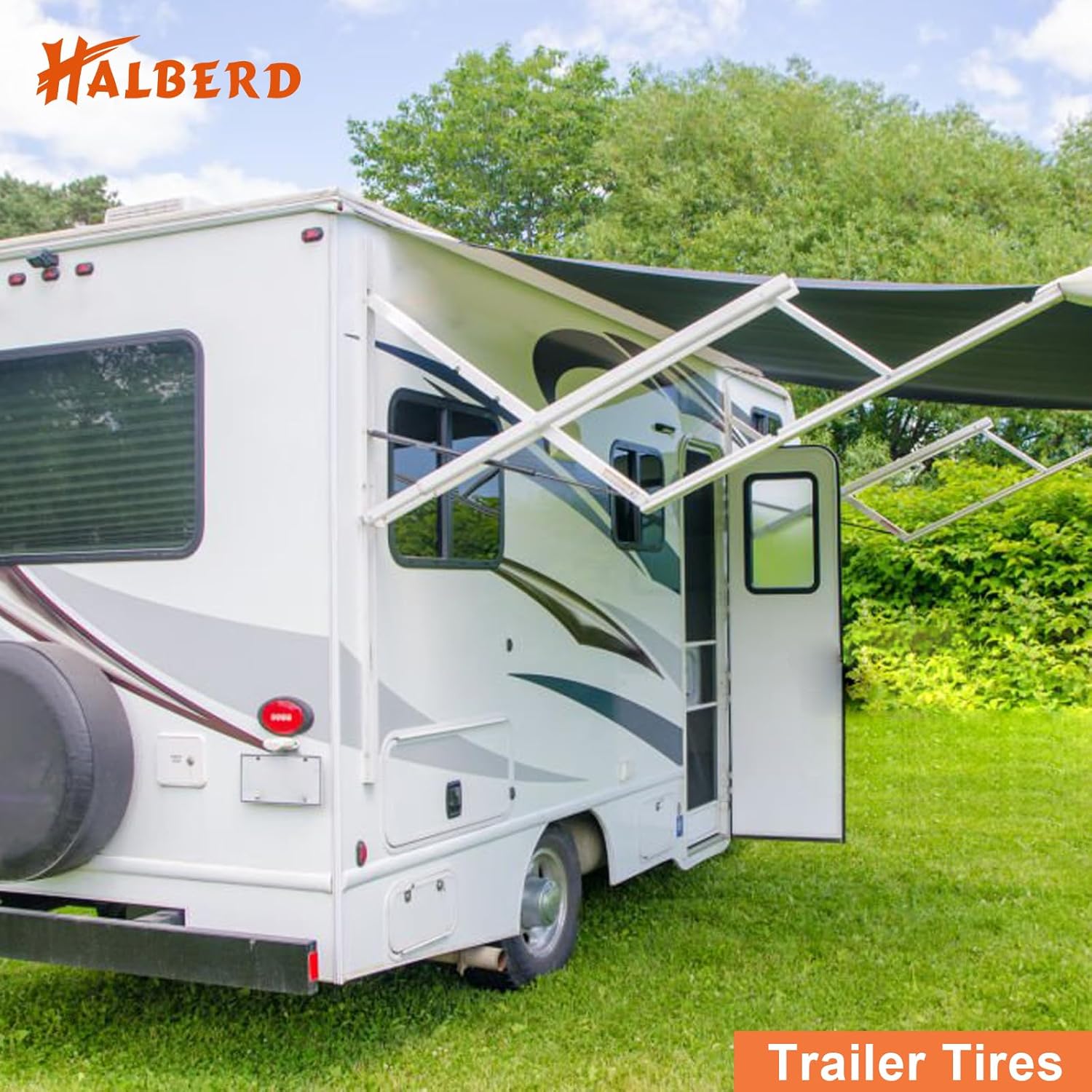 HALBERD P879 4.8-12 Trailer Tires 4.80x12 6PR Heavy-Duty Tubeless Tires for Utility, Boat Trailers, Load Range C, Set of 2