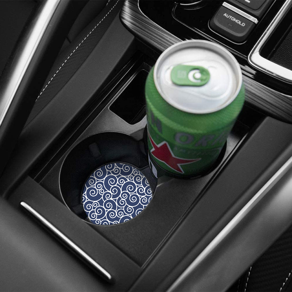 Car Coasters 2 Pack for Cup Holders, 2.56" Ceramic Stone & Non-Scratch Cork Base Drink Coasters