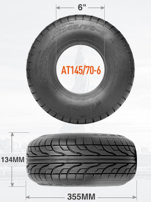 HALBERD 145/70-6 Go Kart Street Mini Bike ATV Tires, 4 PR 145 70-6 Off-road Tires, Tubeless, Pack of 2, P349