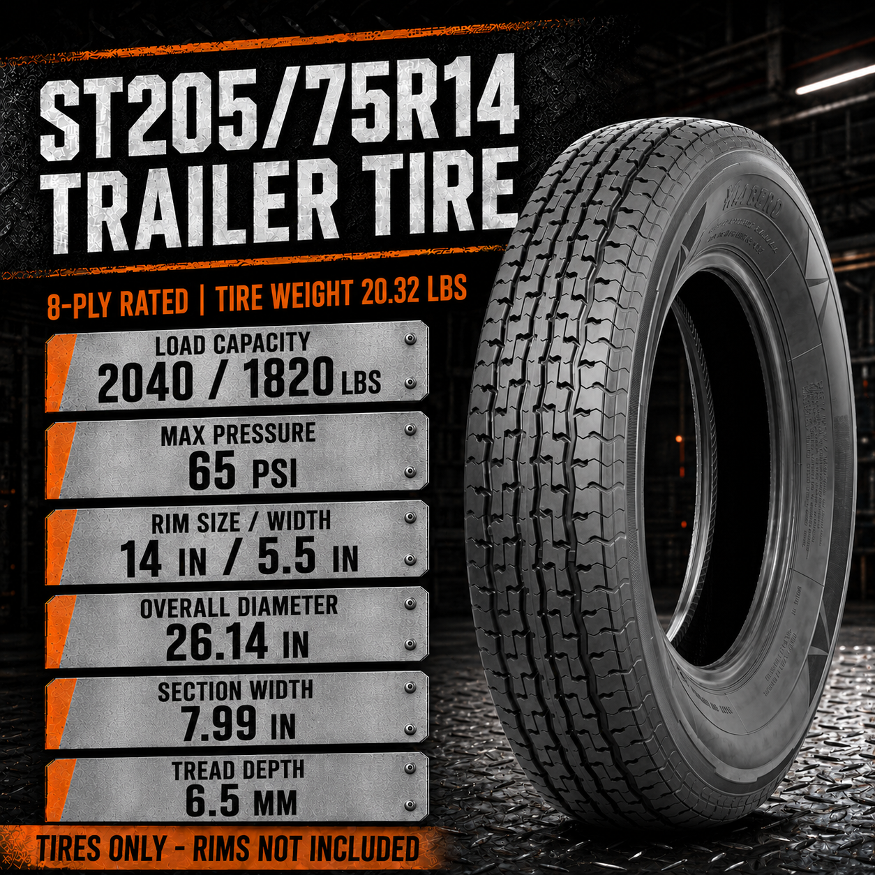 Halberd WR076 ST205/75R14 Trailer Tires Set of 4