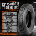 Halberd WR076 ST175/80R13 Trailer Tires