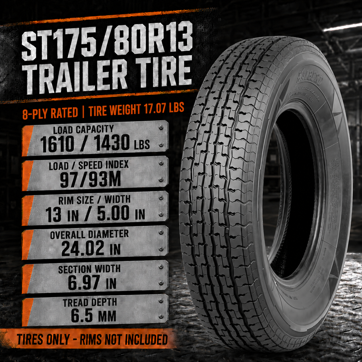 Halberd WR076 ST175/80R13 Trailer Tires