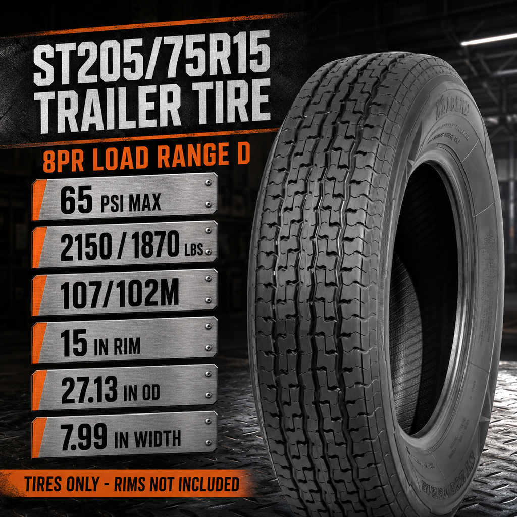 Halberd WR076 ST205/75R15 Trailer Tires Set of 4