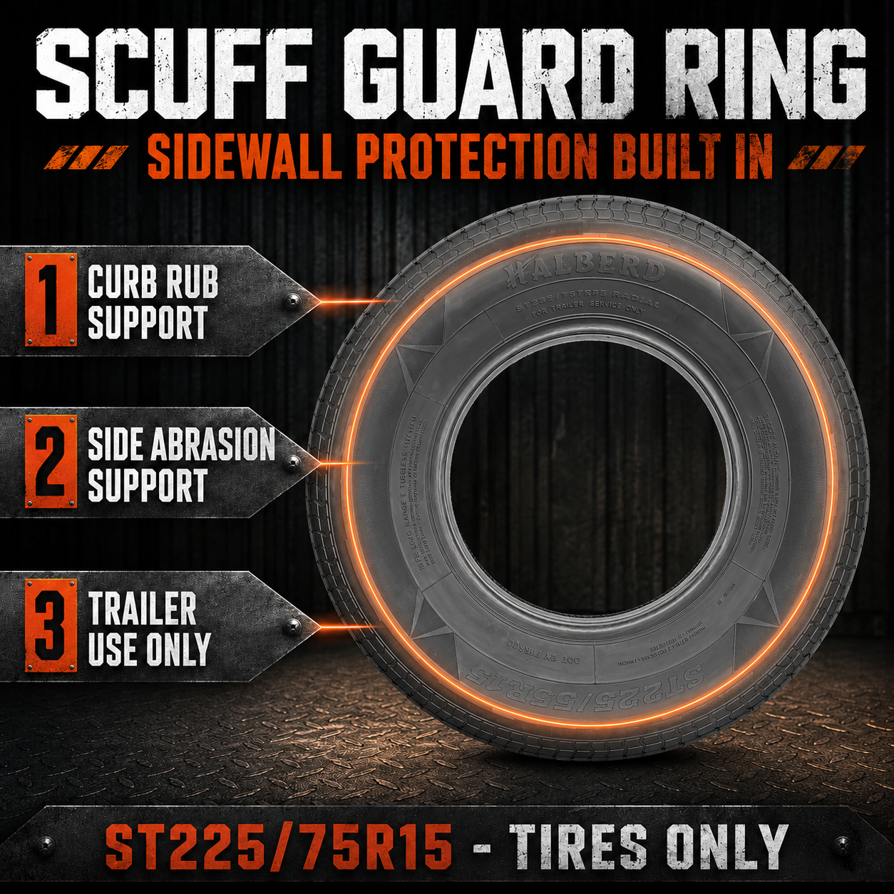 Halberd WR076 ST225/75R15 Trailer Tires Set of 4