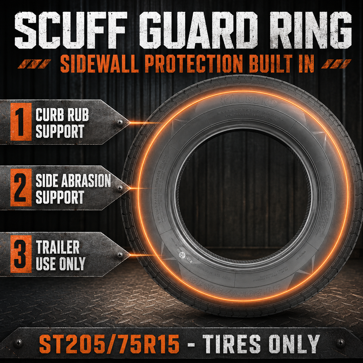 Halberd WR076 ST205/75R15 Trailer Tires Set of 4