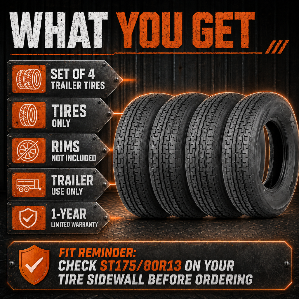 Halberd WR076 ST175/80R13 Trailer Tires Set of 4