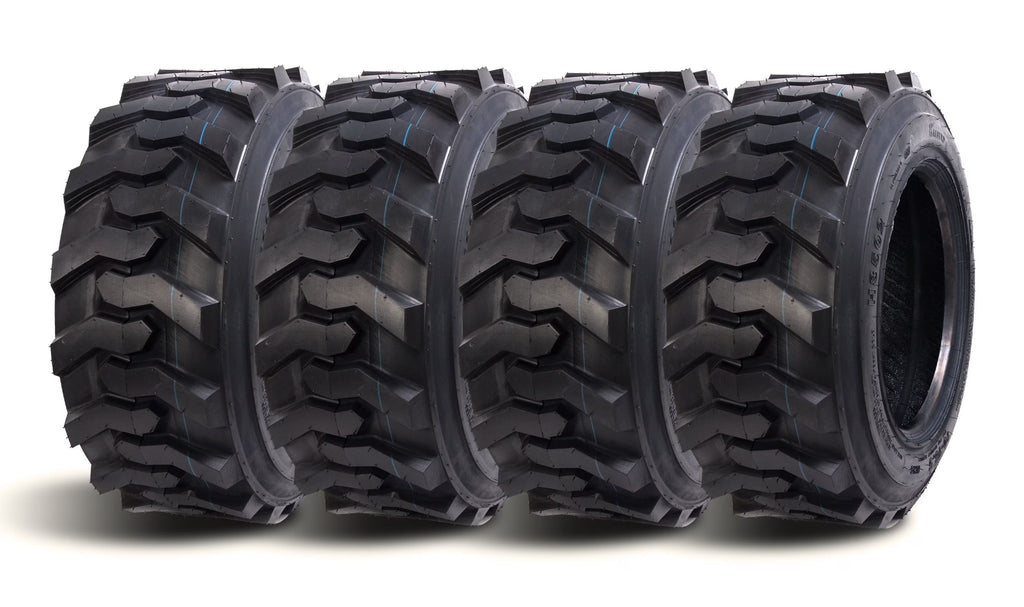 HALBERD 10-16.5 Skid Steer Tires, 10PR Heavy-Duty Construction, Large Tread Pattern Premium Wear Resistance Tires for Skid Steer Loader, Tubeless Set of 4