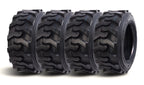 HALBERD 10-16.5 Skid Steer Tires, 10PR Heavy-Duty Construction, Large Tread Pattern Premium Wear Resistance Tires for Skid Steer Loader, Tubeless Set of 4