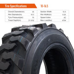 Load image into Gallery viewer, HALBERD 10-16.5 Skid Steer Tires, 10PR Heavy-Duty Construction, Large Tread Pattern Premium Wear Resistance Tires for Skid Steer Loader, Tubeless Set of 4
