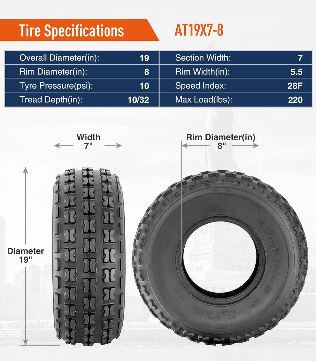 Halberd P327 19x7-8 ATV Tires Set of 2