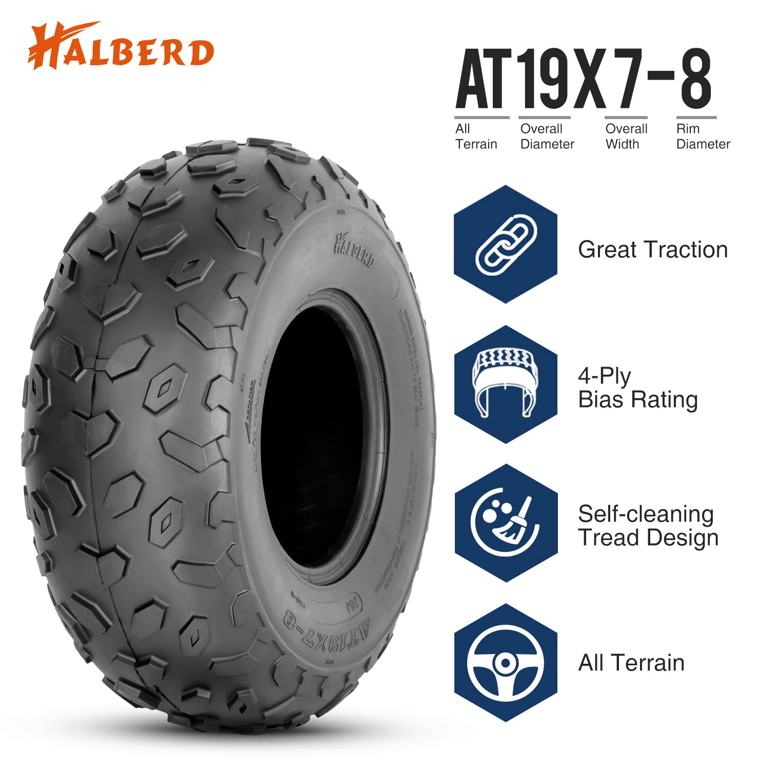 Halberd P330 19x7-8 ATV Tires Set of 2