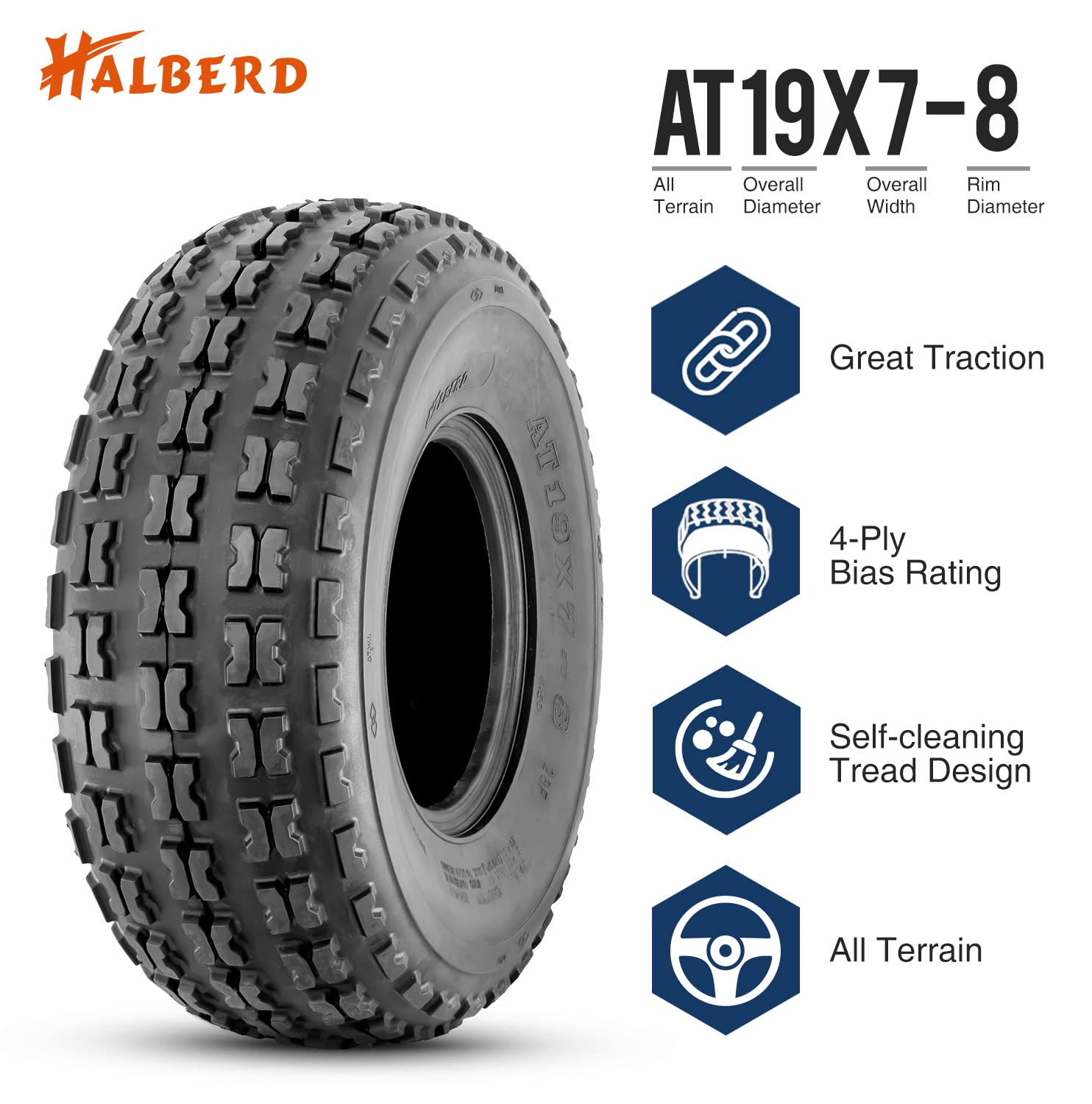 Halberd P327 19x7-8 ATV Tires Set of 2