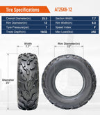 Halberd HU02 25x8x12 ATV/UTV Tires Set of 2