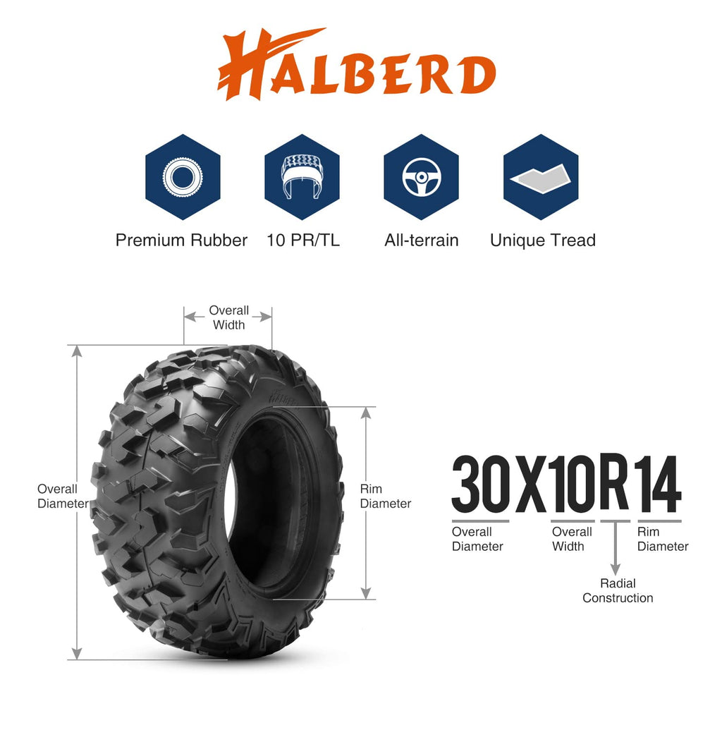 Halberd HU01 30x10R14 Radial ATV Tires