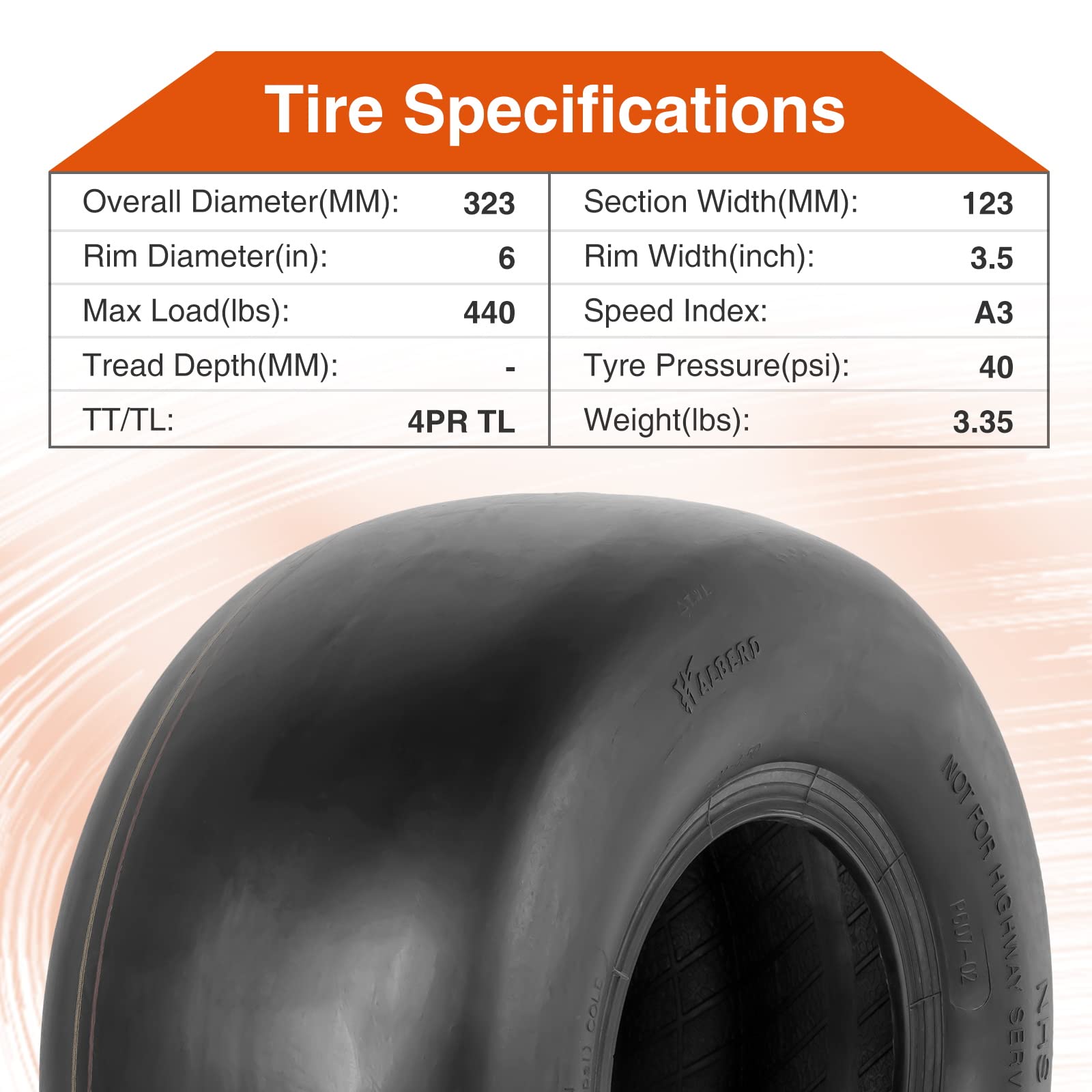 Halberd P607 13x5.00-6 Lawn Mower Tires Set of 2