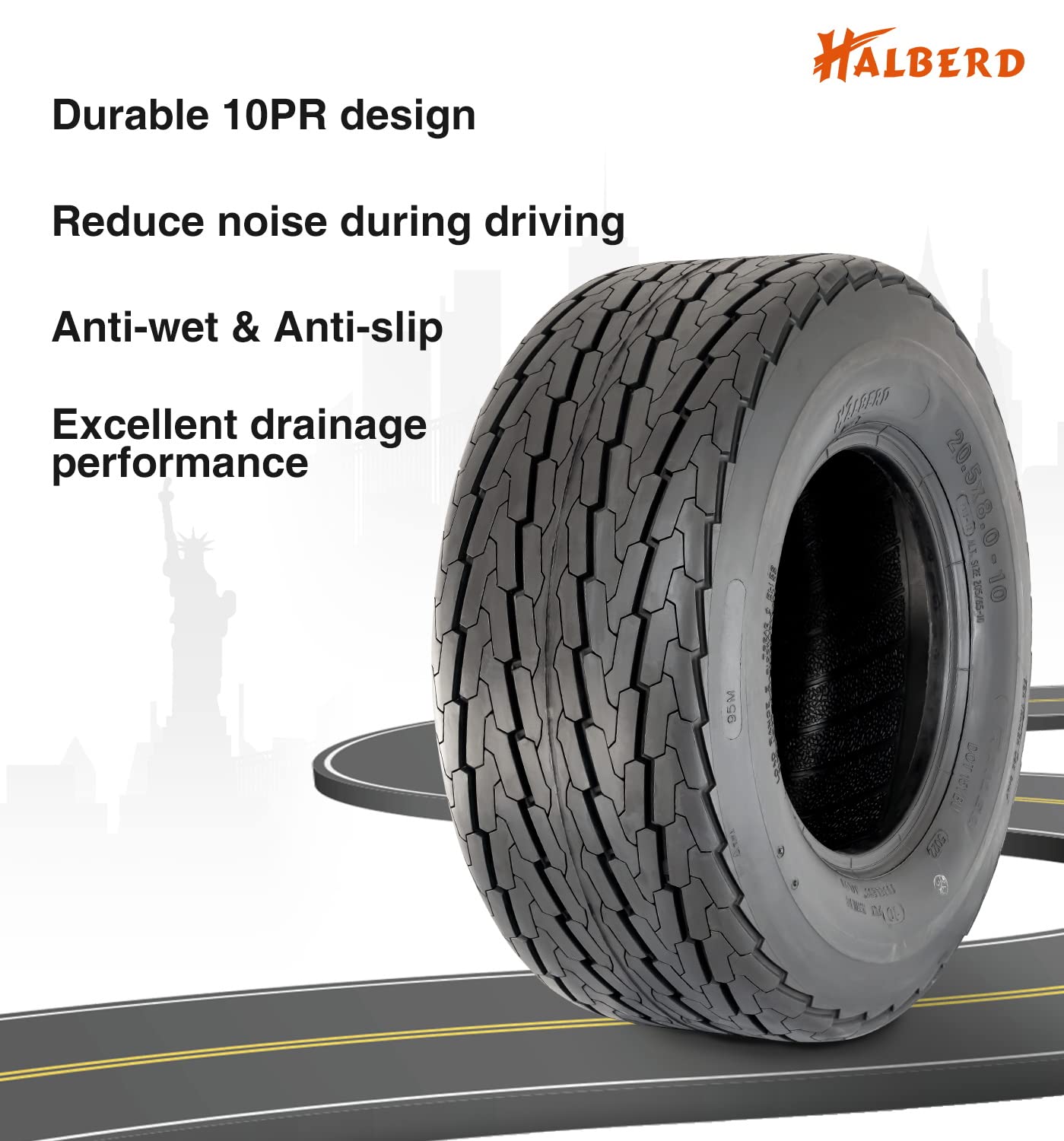 Halberd P815 205/65-10 20.5x8-10 Trailer Tires