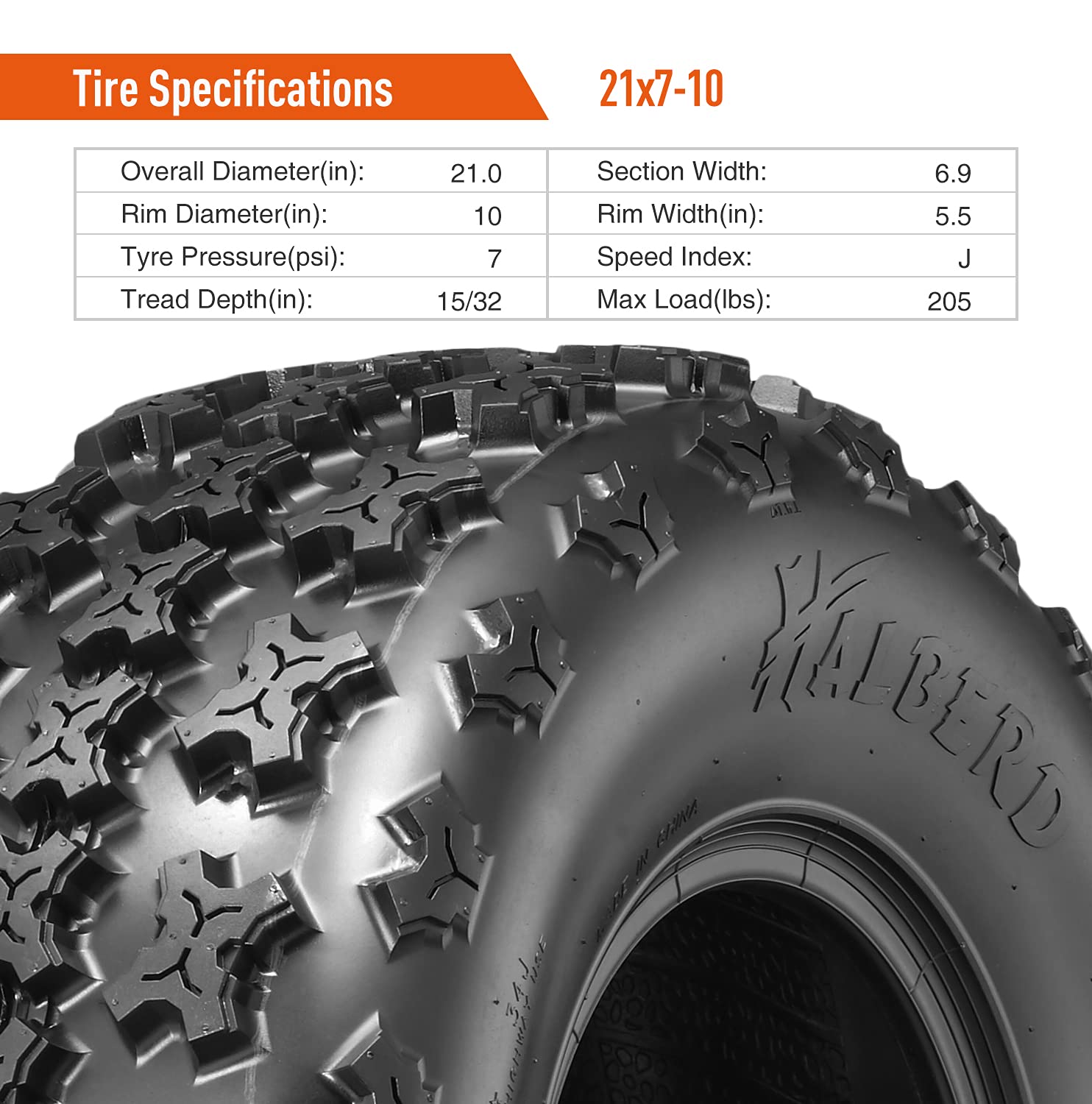 Halberd HS01 21x7-10 ATV Tires Set of 2