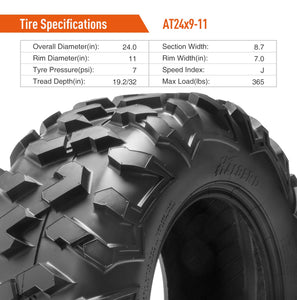 Halberd HU01 24x9-11 ATV Tires Set of 2