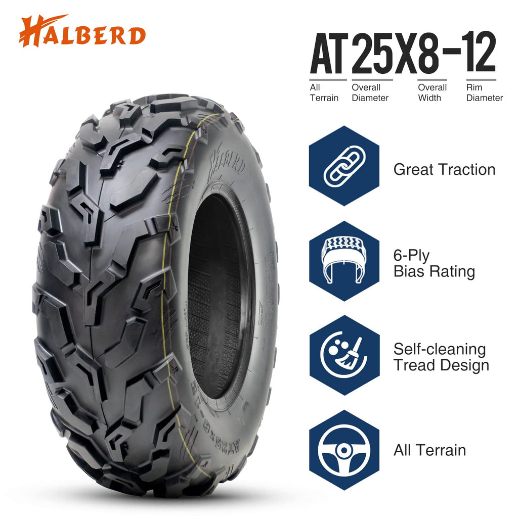 Halberd HU02 25x8x12 ATV/UTV Tires Set of 2