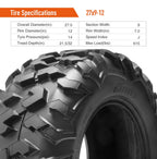 Halberd HU01 27x9-12 & 27x11-12 ATV Tires Set of 4