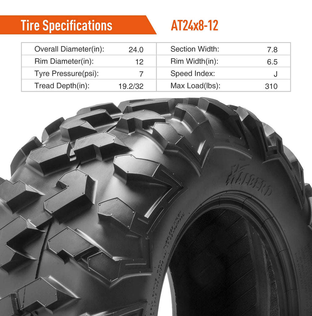 Halberd HU01 24x8-12 ATV Tires Set of 2