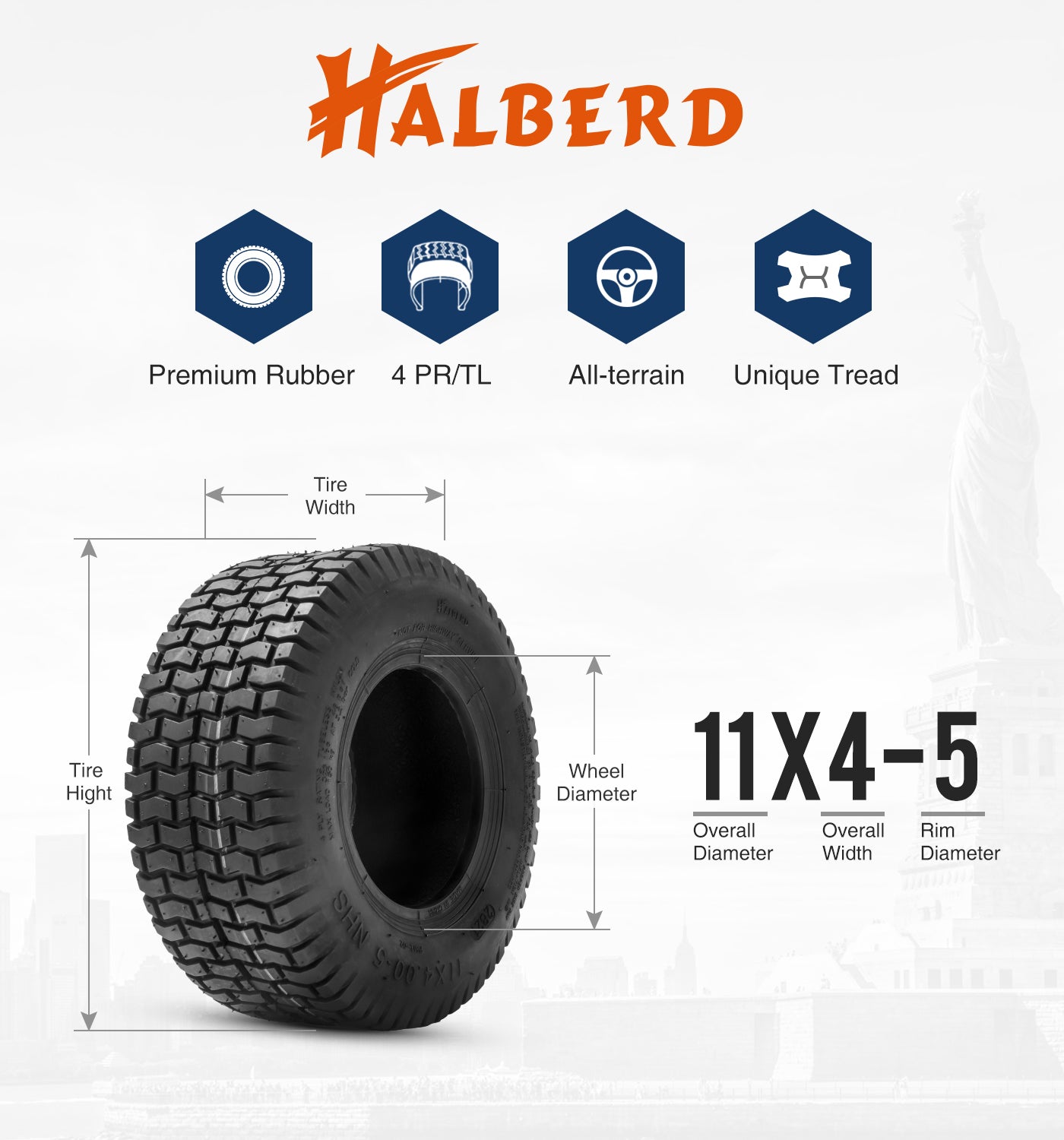 Halberd P512 Lawn Mower Tires
