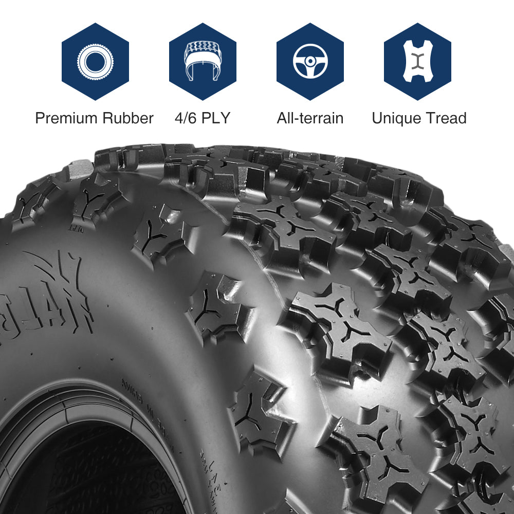 Quad Tires all Terrain Tires 4PR Tubeless 21X7x10 Front & 20x10x9 Rear Tires