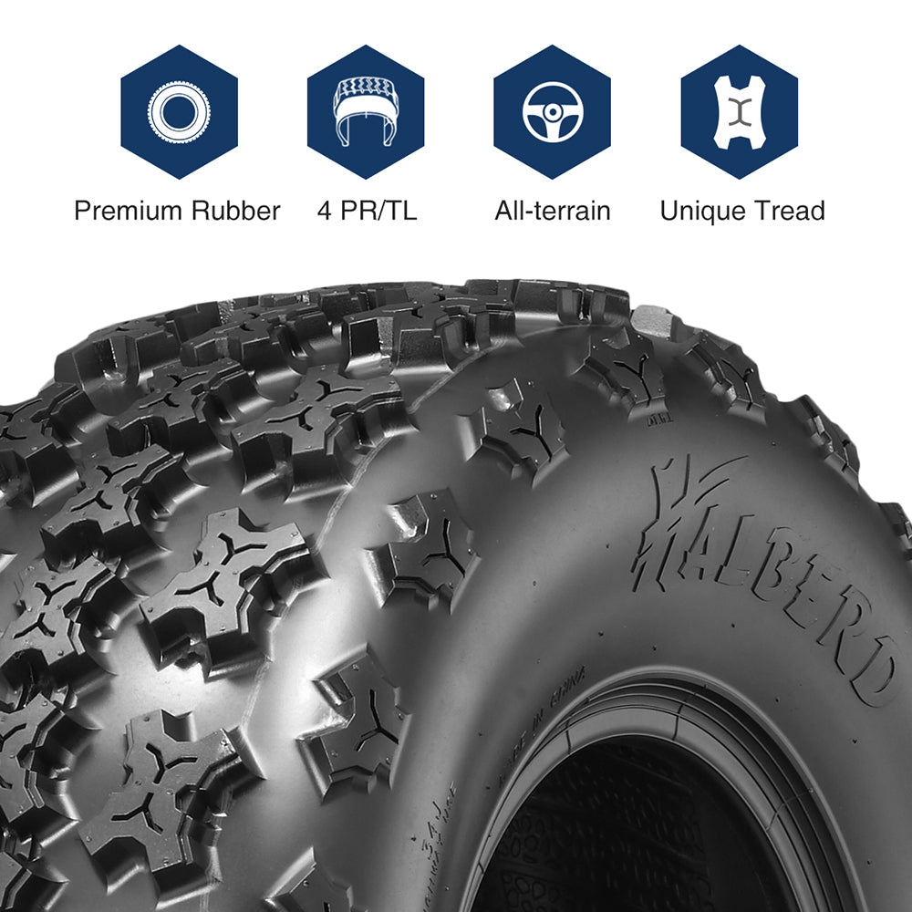 Quad Tires all Terrain Tires 4PR Tubeless 21X7x10 Front & 20x10x9 Rear Tires